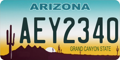 AZ license plate AEY2340