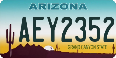 AZ license plate AEY2352