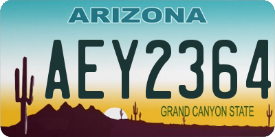 AZ license plate AEY2364