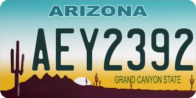 AZ license plate AEY2392