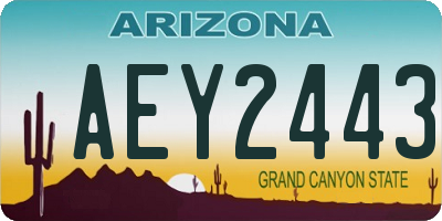AZ license plate AEY2443