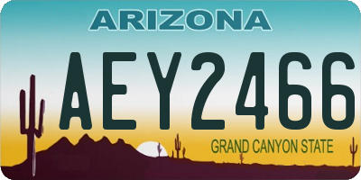AZ license plate AEY2466