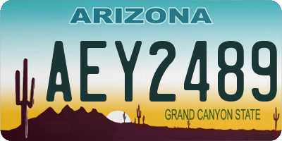 AZ license plate AEY2489