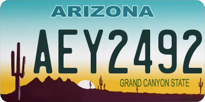 AZ license plate AEY2492