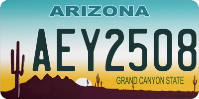 AZ license plate AEY2508