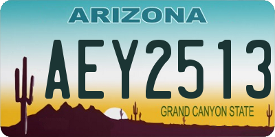 AZ license plate AEY2513