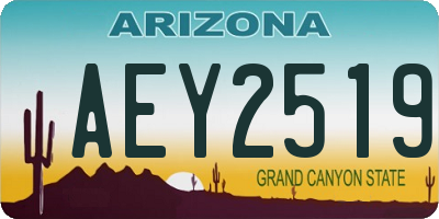 AZ license plate AEY2519