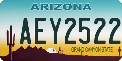 AZ license plate AEY2522