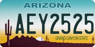 AZ license plate AEY2525