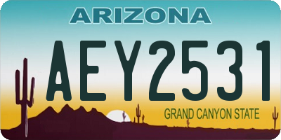 AZ license plate AEY2531