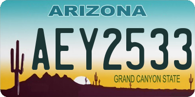 AZ license plate AEY2533