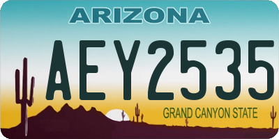 AZ license plate AEY2535