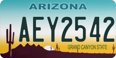 AZ license plate AEY2542