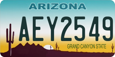 AZ license plate AEY2549