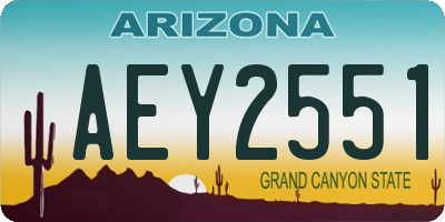 AZ license plate AEY2551
