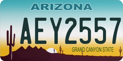 AZ license plate AEY2557