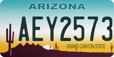 AZ license plate AEY2573