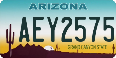 AZ license plate AEY2575