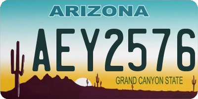 AZ license plate AEY2576