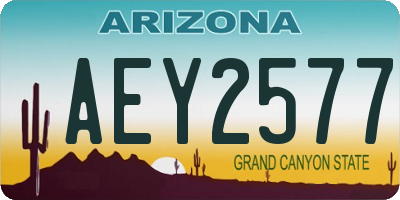 AZ license plate AEY2577