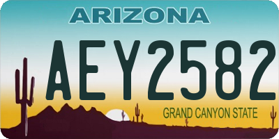 AZ license plate AEY2582