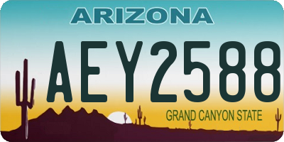 AZ license plate AEY2588