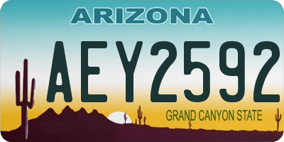 AZ license plate AEY2592