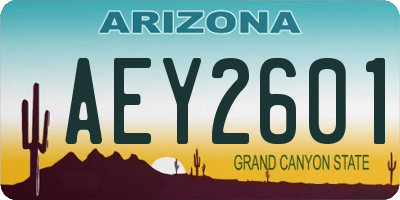 AZ license plate AEY2601