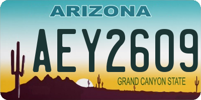 AZ license plate AEY2609