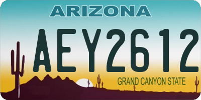 AZ license plate AEY2612