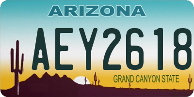 AZ license plate AEY2618