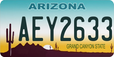 AZ license plate AEY2633