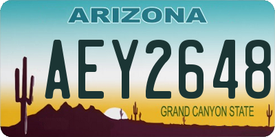 AZ license plate AEY2648