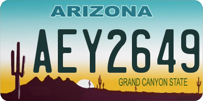 AZ license plate AEY2649