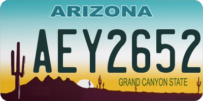 AZ license plate AEY2652