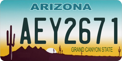 AZ license plate AEY2671