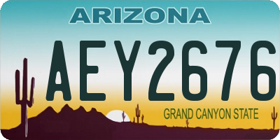 AZ license plate AEY2676