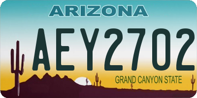 AZ license plate AEY2702