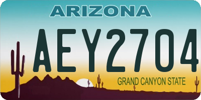 AZ license plate AEY2704