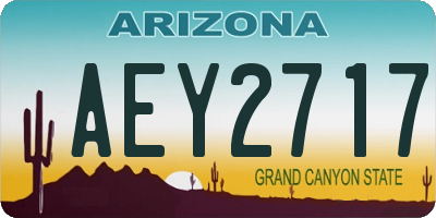 AZ license plate AEY2717