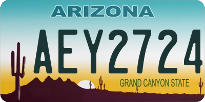 AZ license plate AEY2724