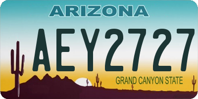 AZ license plate AEY2727