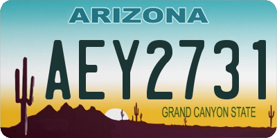 AZ license plate AEY2731