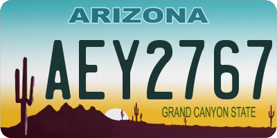 AZ license plate AEY2767