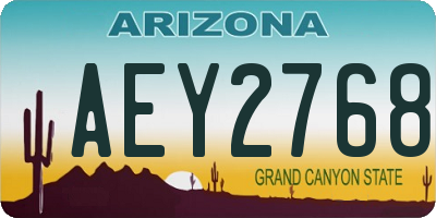 AZ license plate AEY2768
