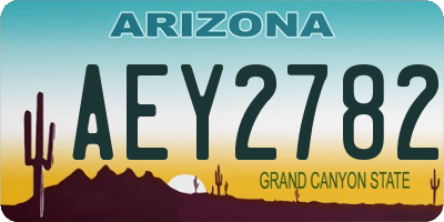 AZ license plate AEY2782