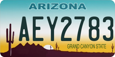 AZ license plate AEY2783