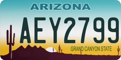 AZ license plate AEY2799