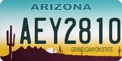 AZ license plate AEY2810