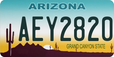 AZ license plate AEY2820